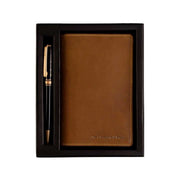 
Giftset Leather Writing Case and Pen (Passport holder) in Classic Full-Grain Leather - წინა ხედი და მორგებული სილუეტი | შეიძინეთ ონლაინ