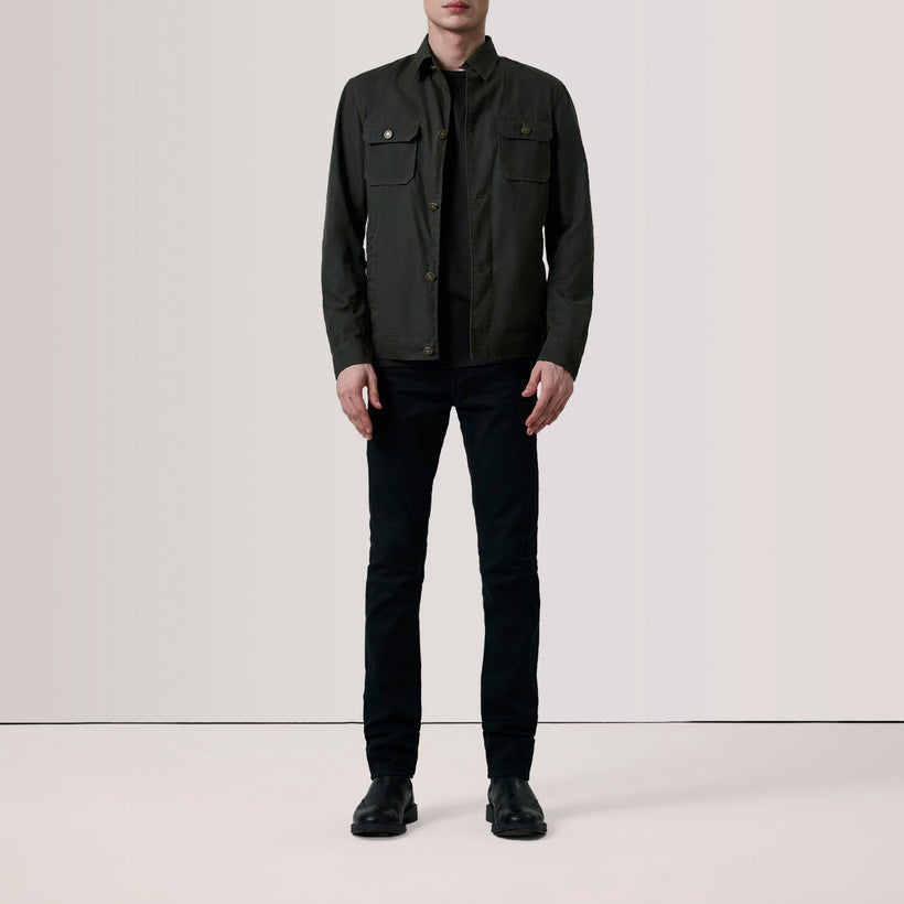 Irwin Olive Waxed Canvas Field ტყავის ქურთუკი მამაკაცის