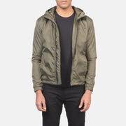 
Jimmy მწვანე Hooded Windbreaker ტყავის ქურთუკი მამაკაცის in Green Nylon - წინა ხედი და მორგებული სილუეტი | შეიძინეთ ონლაინ