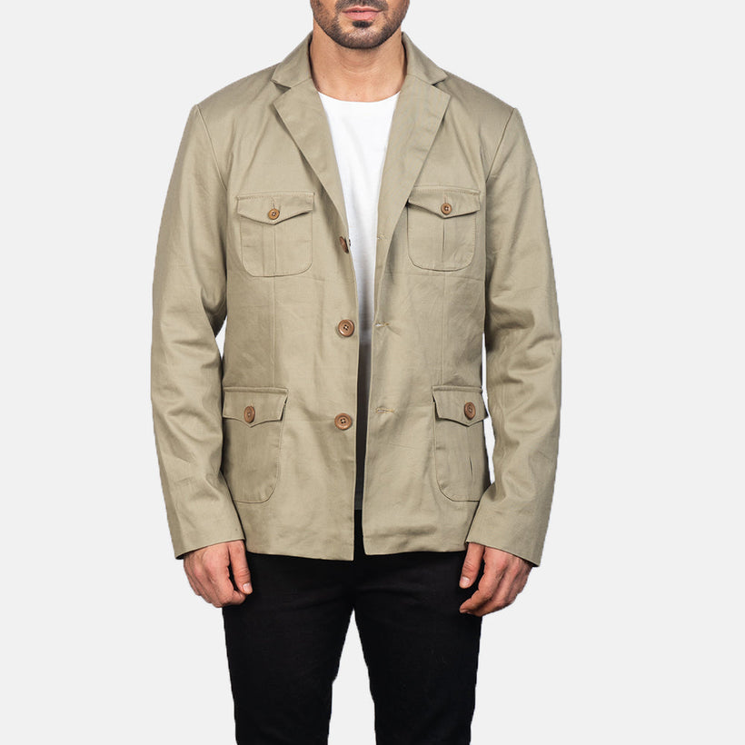 Kajetan Beige Safari ტყავის ქურთუკი მამაკაცის
