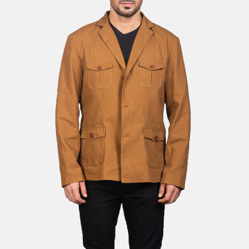 Kajetan Khaki Safari ტყავის ქურთუკი მამაკაცის
