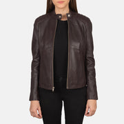 
დაბოლოების ოსტატური დამუშავება Kelsee Navy Blue Suede Biker Jacket