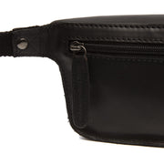 
Solid Antique Brass Hardware & Heavy-Duty Dual Zipper Detail on Toronto ტყავის წელის ჩანთა