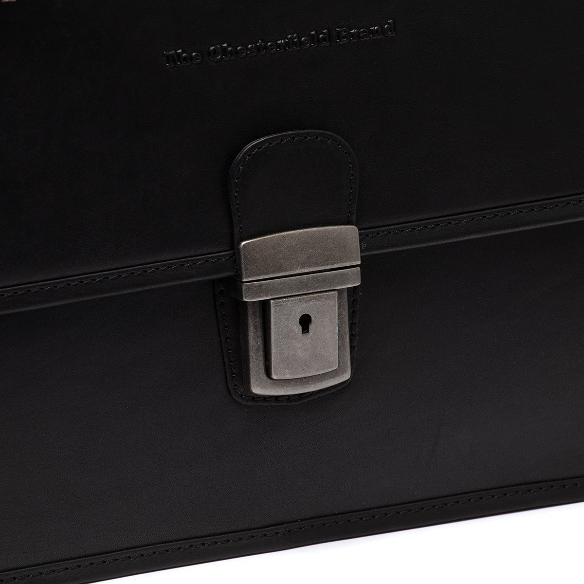 
Classic 100% Full-Grain leather Briefcase - უკანა ხედი გაძლიერებული ტყავის სახელურებით