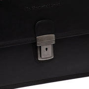 
Classic 100% Full-Grain leather Briefcase - უკანა ხედი გაძლიერებული ტყავის სახელურებით