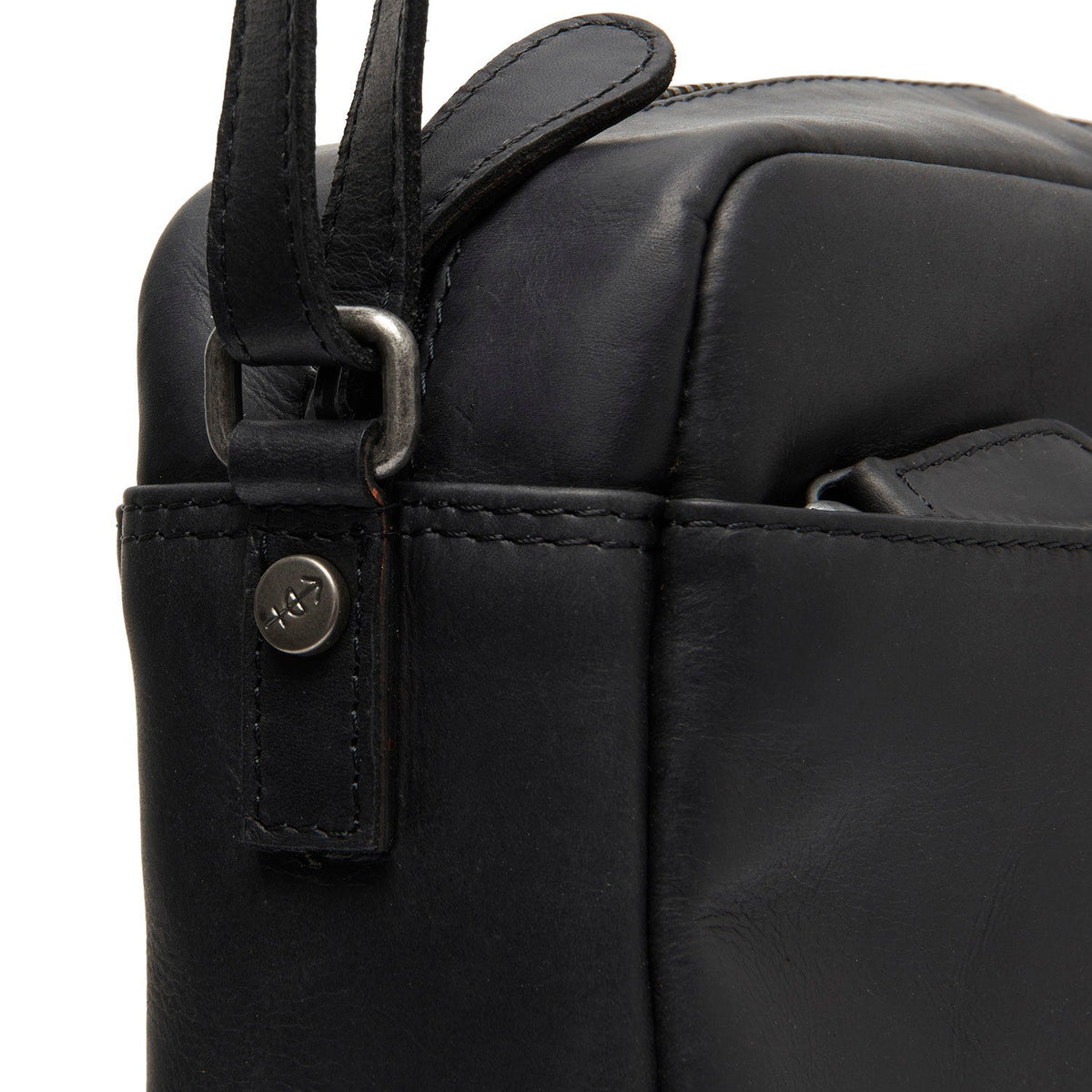 
Classic 100% Full-Grain leather Bag - უკანა ხედი გაძლიერებული ტყავის სახელურებით