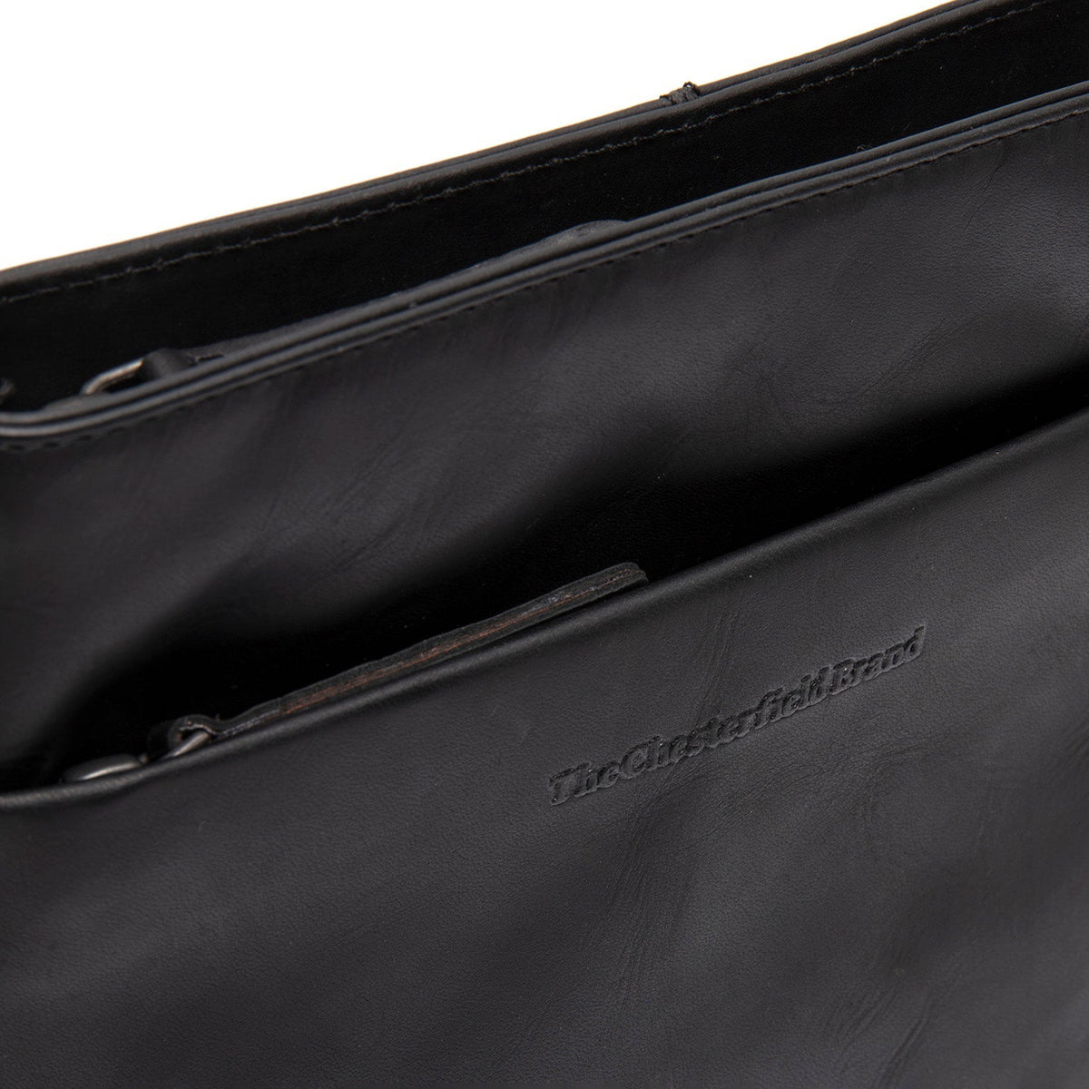 
Classic 100% Full-Grain leather Bag - უკანა ხედი გაძლიერებული ტყავის სახელურებით