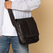 
Classic 100% Full-Grain leather Bag - უკანა ხედი გაძლიერებული ტყავის სახელურებით