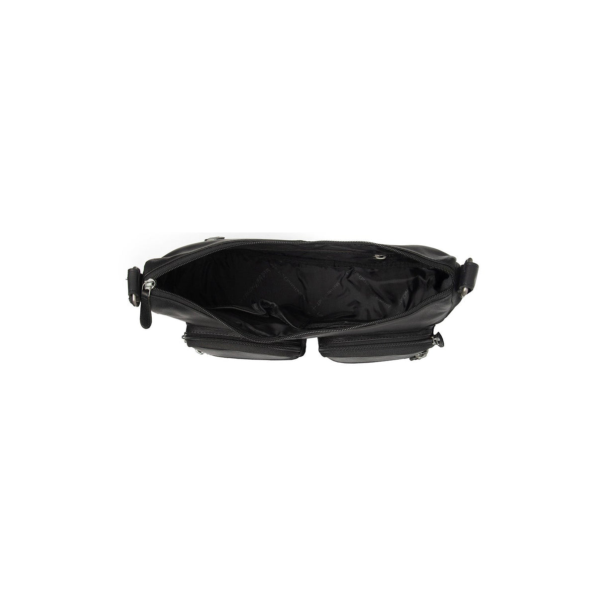 
Solid Antique Brass Hardware & Heavy-Duty Dual Zipper Detail on Valenora ტყავის ჩანთა კროსბოდი