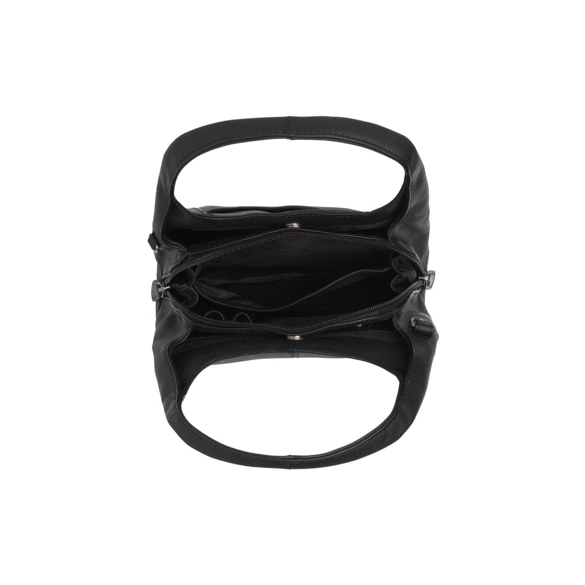 
ახლო ხედი of Classic Collar & Heavy-Duty Zipper Hardware on Lunera ტყავის ხელჩანთა