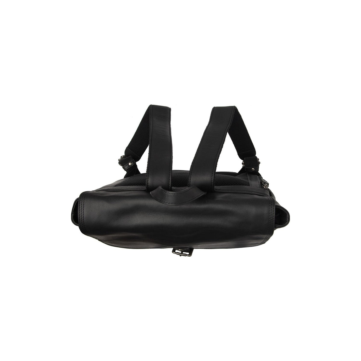 Classic 100% Full-Grain leather Backpack - უკანა ხედი გაძლიერებული ტყავის სახელურებით
