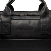 
Solid Antique Brass Hardware & Heavy-Duty Dual Zipper Detail on Frazer ტყავის ჩანთა ნოუთბუქისთვის