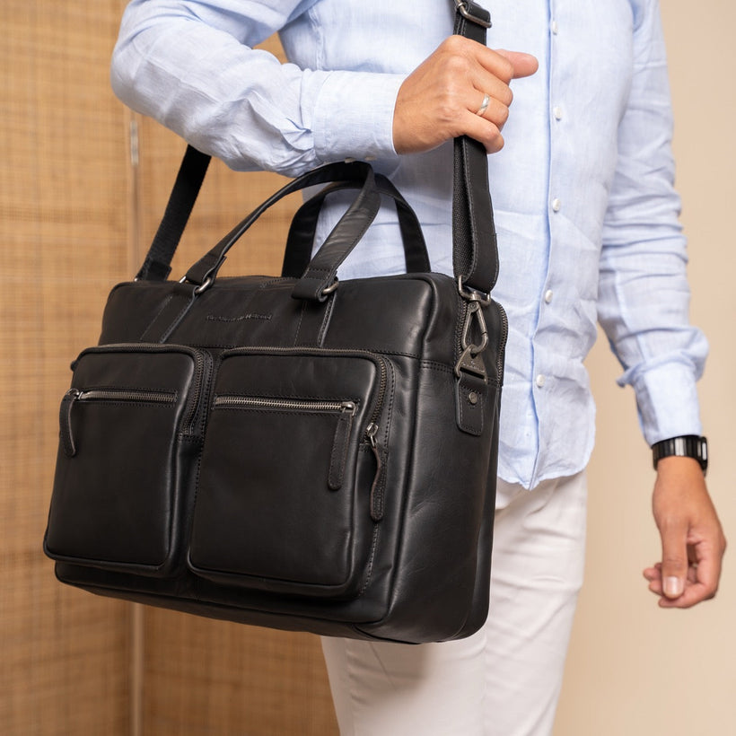 Misha Full-Grain Leather Laptop Bag ქალის
