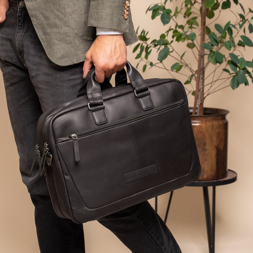 Seth Full-Grain Leather Laptop Bag მამაკაცის