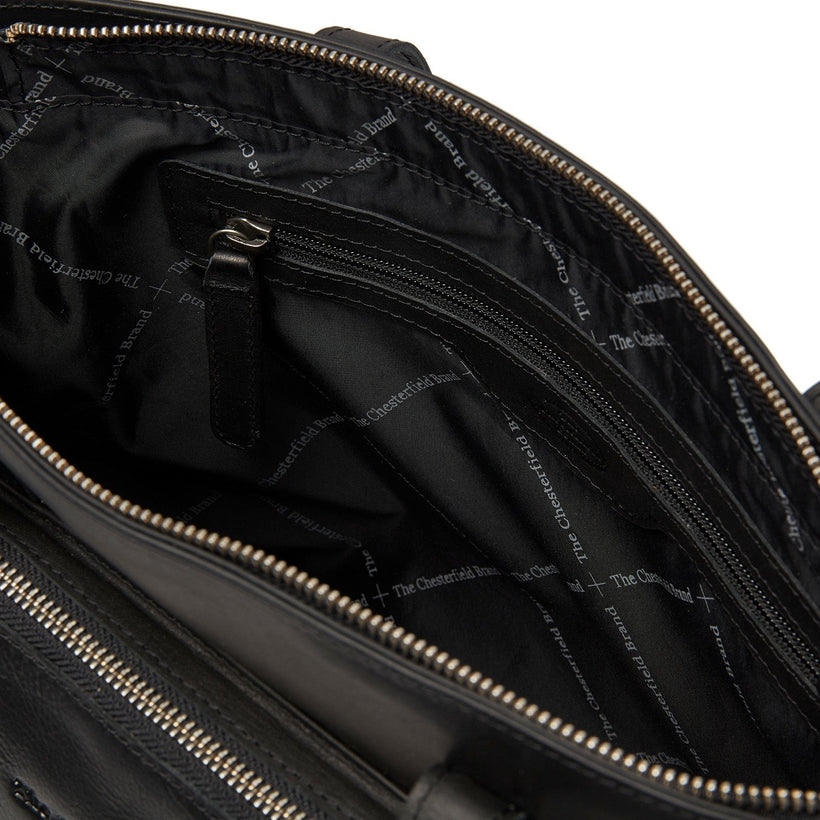 Classic 100% Full-Grain leather Bag - Rear Perspective Showing Reinforced Leather Straps & Stitching