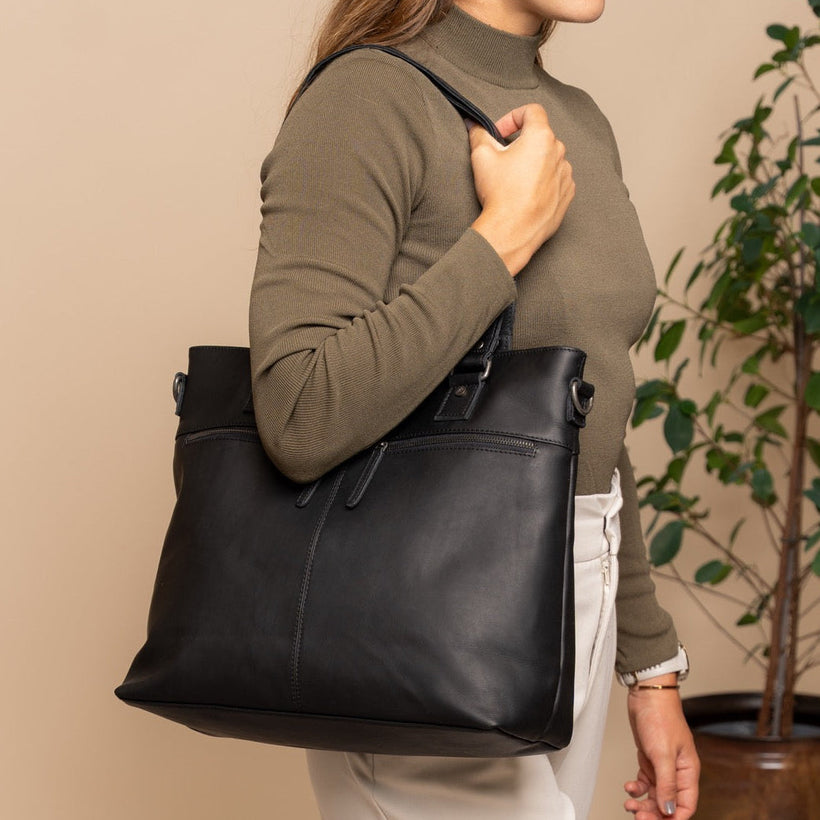 Rome Full-Grain Leather Shopper ქალის