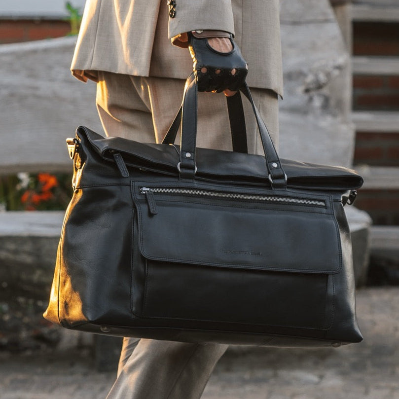 Lazio Full-Grain Leather Weekender Bag ქალის