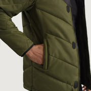 
შიდა სარჩულის ხედი Showing Quilted Viscose Lining & ორი ფუნქციური შიდა ჯიბე
