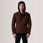 Authentic Waxed Cotton Canvas Grain Texture &amp; Heavy-Duty Seam Stitching Detail