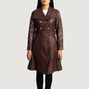 
Missoni ბორდოსფერი ტყავის ტრენჩი ქალის in Maroon Sheepskin Leather - წინა ხედი და მორგებული სილუეტი | შეიძინეთ ონლაინ