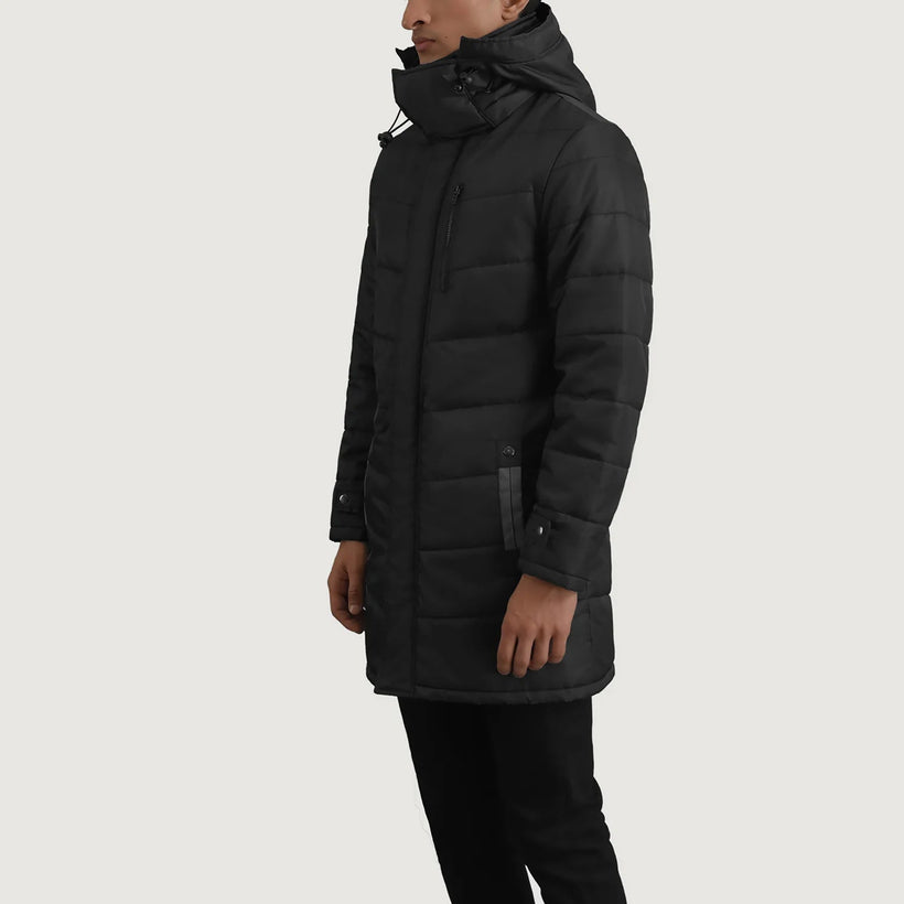 Moore შავი Hooded Parka მამაკაცის