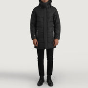 
Moore შავი Hooded Parka მამაკაცის - გვერდითი პროფილი ერგონომიული სახელოს ჭრით