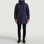 
Moore ლურჯი Hooded Parka მამაკაცის - გვერდითი პროფილი ერგონომიული სახელოს ჭრით