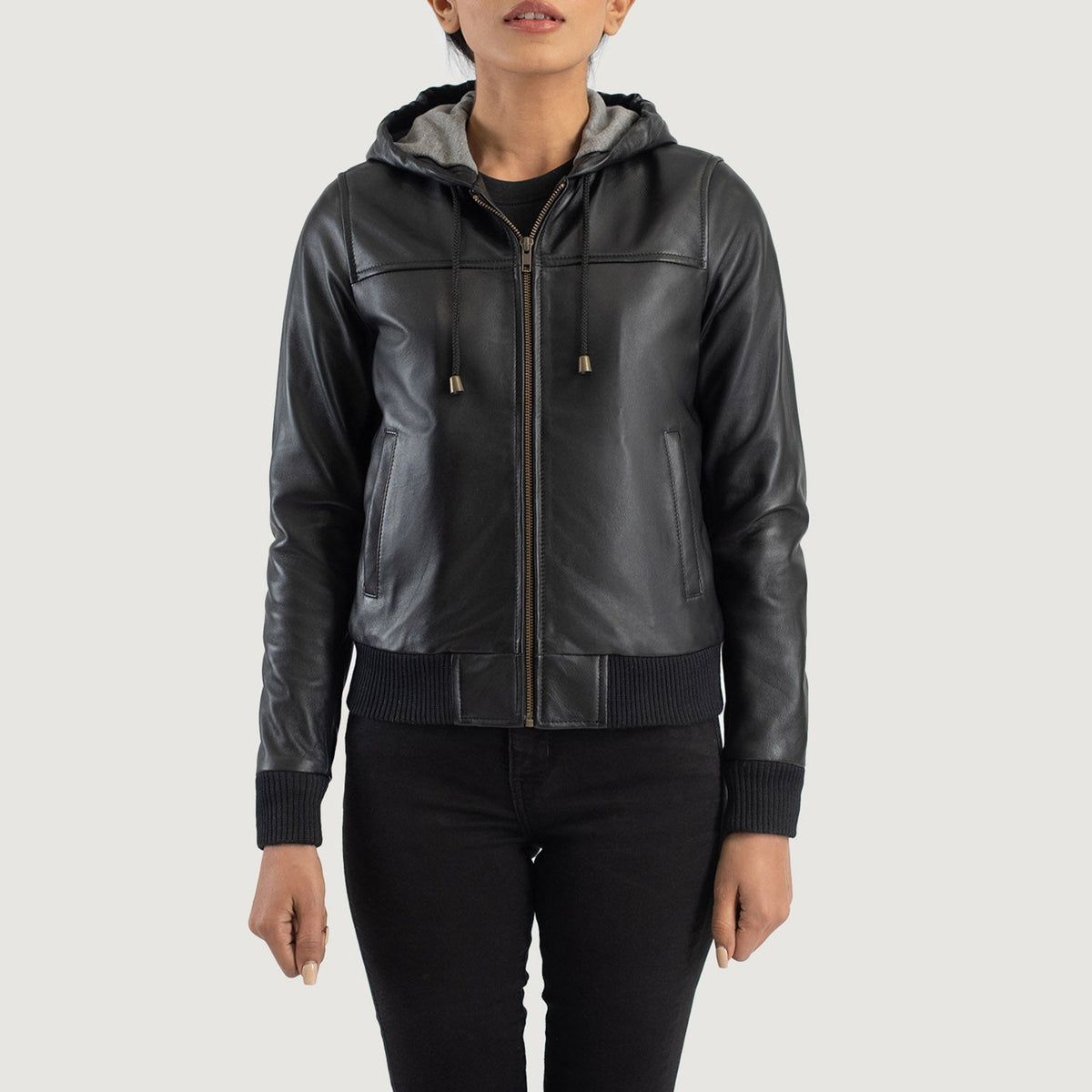 
Rebella Hooded ტყავის ბომბერი ქალის – alternate product view 4