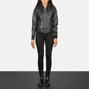 
Roslyn Hooded ტყავის ბომბერი ქალის – alternate product view 3