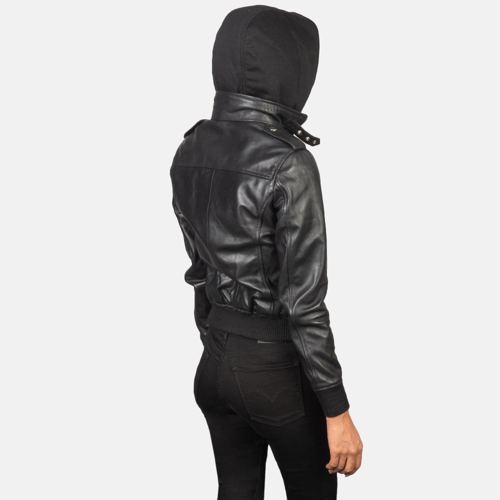 
Roslyn Hooded ტყავის ბომბერი ქალის – alternate product view 5
