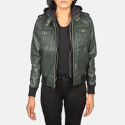 
Roslyn Hooded ტყავის ბომბერი ქალის – alternate product view 1