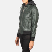 
Roslyn Hooded ტყავის ბომბერი ქალის – alternate product view 2