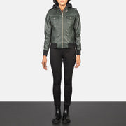 
Roslyn Hooded ტყავის ბომბერი ქალის – alternate product view 3