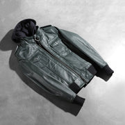 
Roslyn Hooded ტყავის ბომბერი ქალის – alternate product view 7