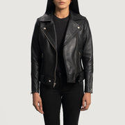 
დაბოლოების ოსტატური დამუშავება Rumy Maroon Leather Biker Jacket