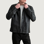 
Scout შავი Leather Shirt მამაკაცის - წინა ხედი და მორგებული სილუეტი | შეიძინეთ ონლაინ