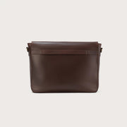 
The Carismatico Vintage Brown Leather Messenger Bag For Men & Women - გვერდითი პროფილი სიღრმისა და მოცულობის ჩვენებით