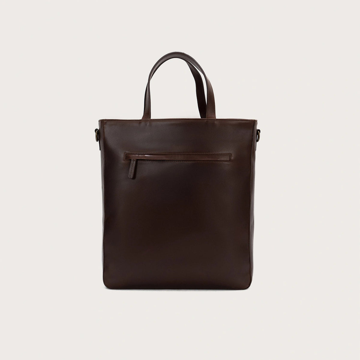 
Vintage Brown Full-Grain leather Bag - უკანა ხედი გაძლიერებული ტყავის სახელურებით