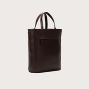 
The Poet Vintage Brown Leather Tote Bag For Men & Women - გვერდითი პროფილი სიღრმისა და მოცულობის ჩვენებით