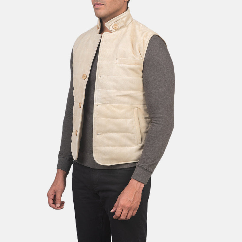 Tony Off-White Suede Vest მამაკაცის